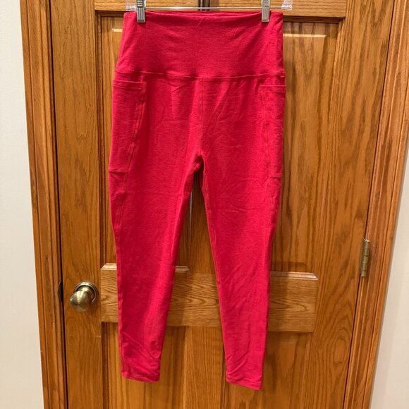 Spacedye Out Of Pocket High Waisted Midi Legging, Current Red Heather, XL - Picture 3 of 5